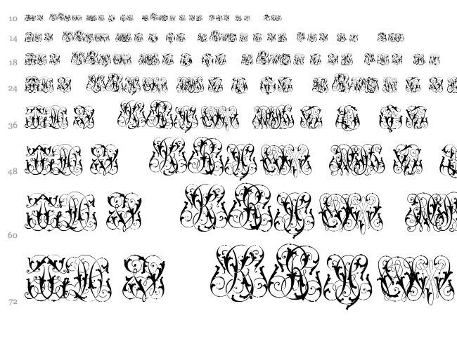 Hard to Read Monograms font waterfall